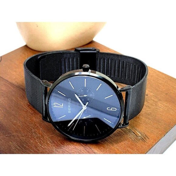 Bering Men's Watch 14240-223 Quartz Slim Black Dial Stainless Steel 40mm - Picture 7 of 13